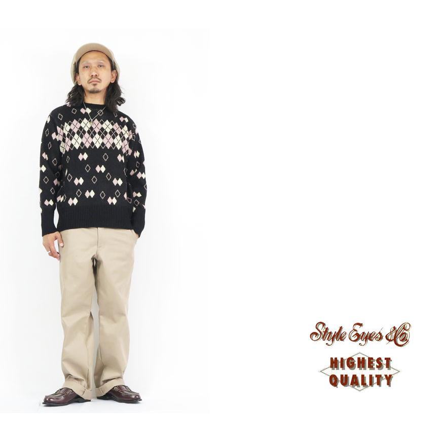 Style Eyes スタイルアイズ クルーネック アーガイル柄 ニット セーター SE90213 Style Eyes スタイルアイズ クルーネック アーガイル柄 ニット