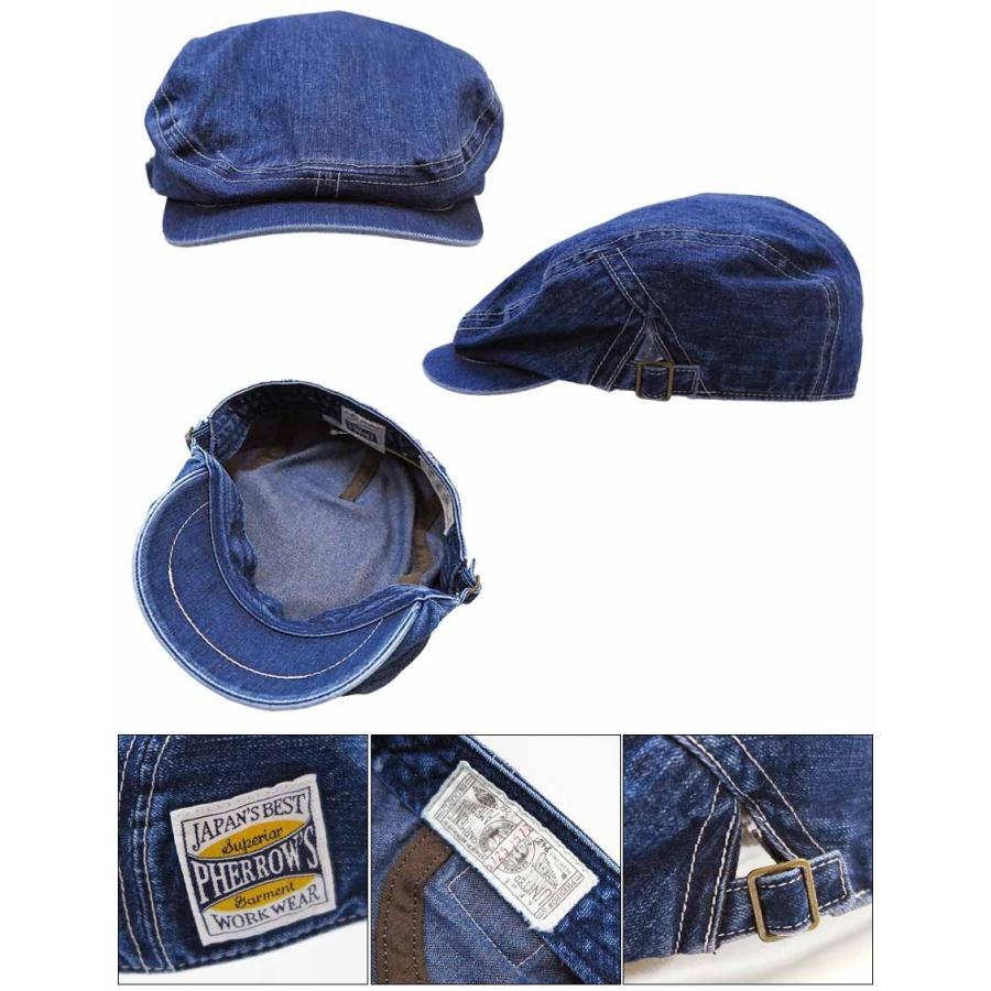pherrow's デニム　ハンチング　キャップ Pherrow's フェローズ ハンチングキャップ デニム ハード