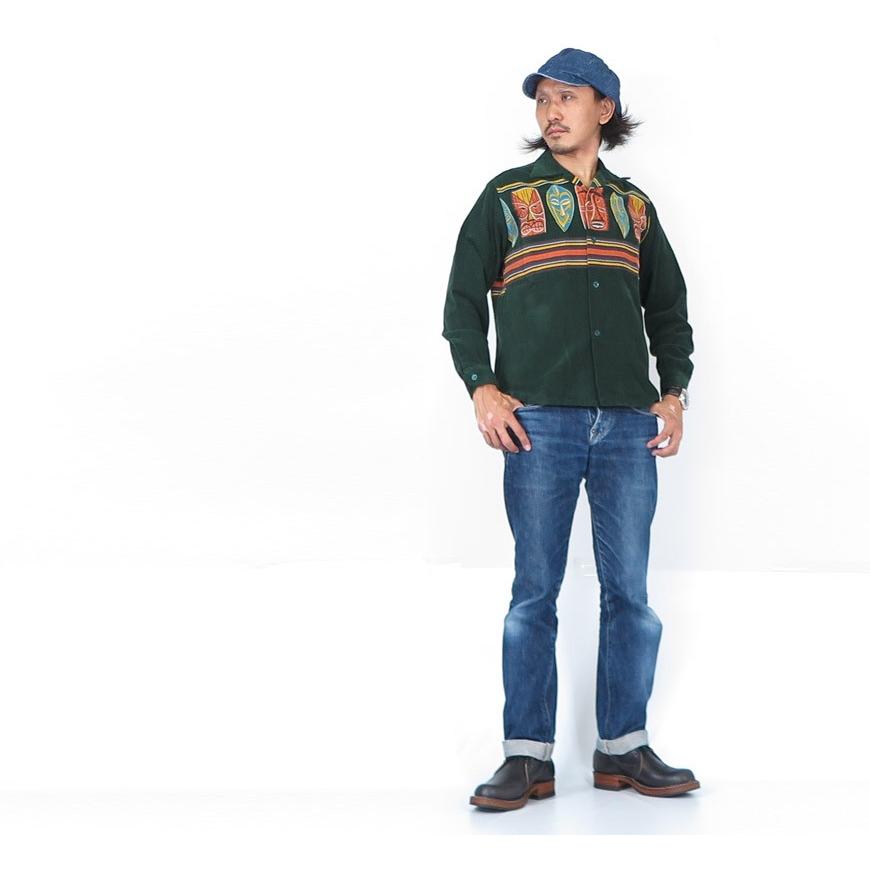 SUN SURF サンサーフ 長袖 コーデュロイ オープンカラーシャツ TIKI