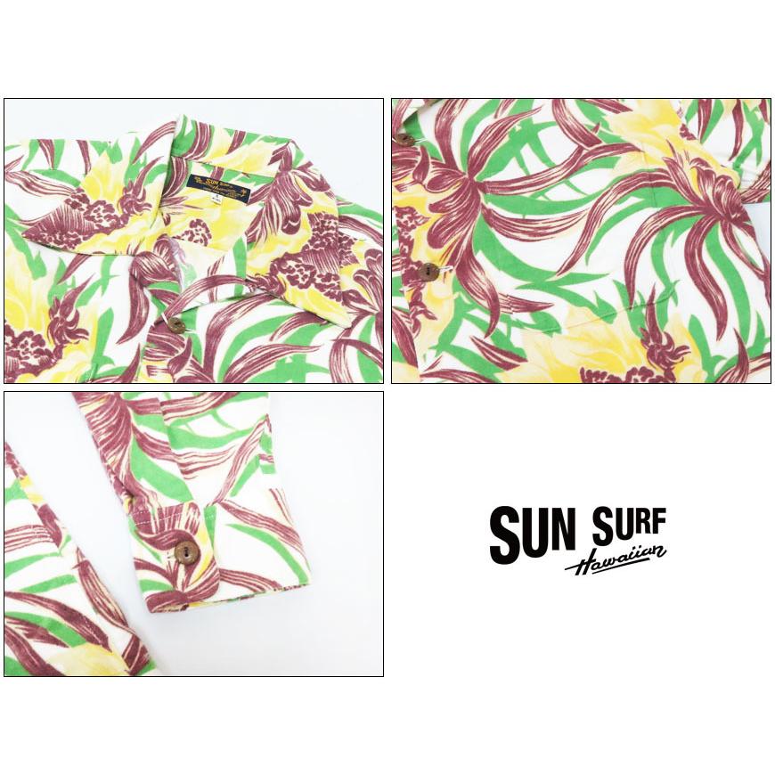 SUN SURF サンサーフ 長袖 コットンフランネルシャツ アロハ NIGHT
