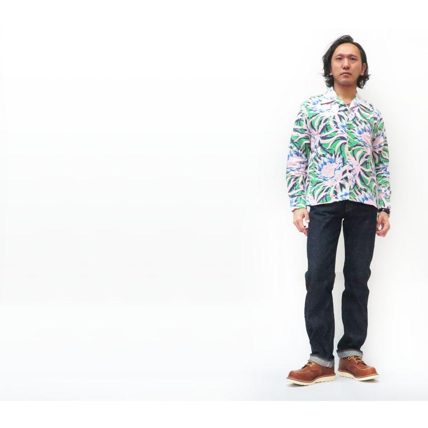 SUN SURF サンサーフ 長袖 コットンフランネルシャツ アロハ NIGHT