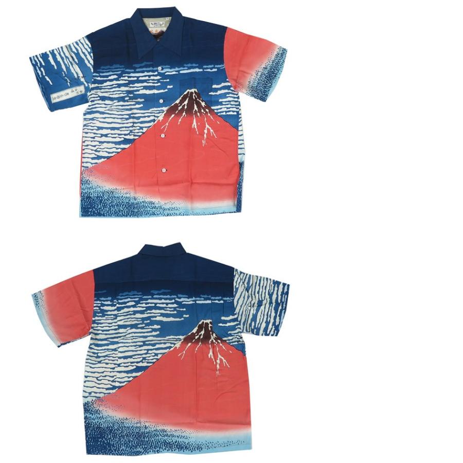 SUN SURF サンサーフ 半袖 ハワイアンシャツ 葛飾北斎 赤富士 凱風快晴