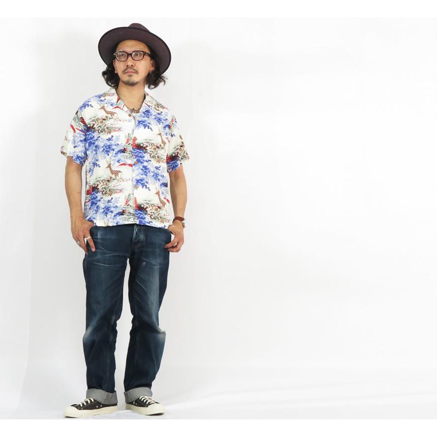 SUN SURF サンサーフ 半袖 レーヨン壁縮緬 ハワイアンシャツ 「DEER