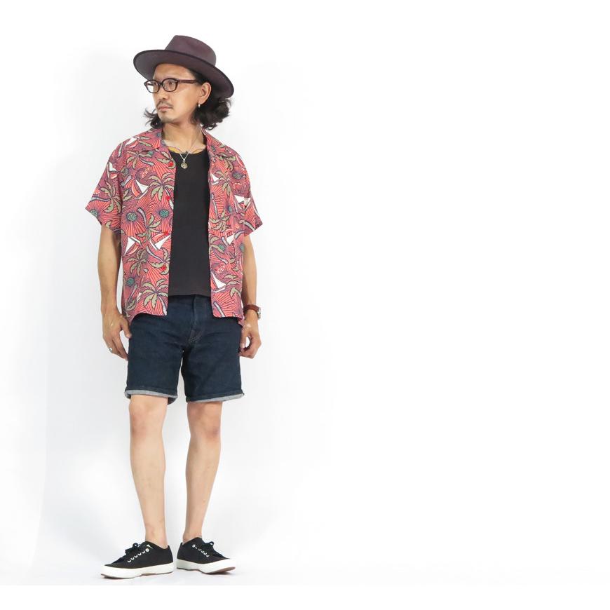SUN SURF サンサーフ 半袖 レーヨン ハワイアンシャツ 「PALM BREEZING