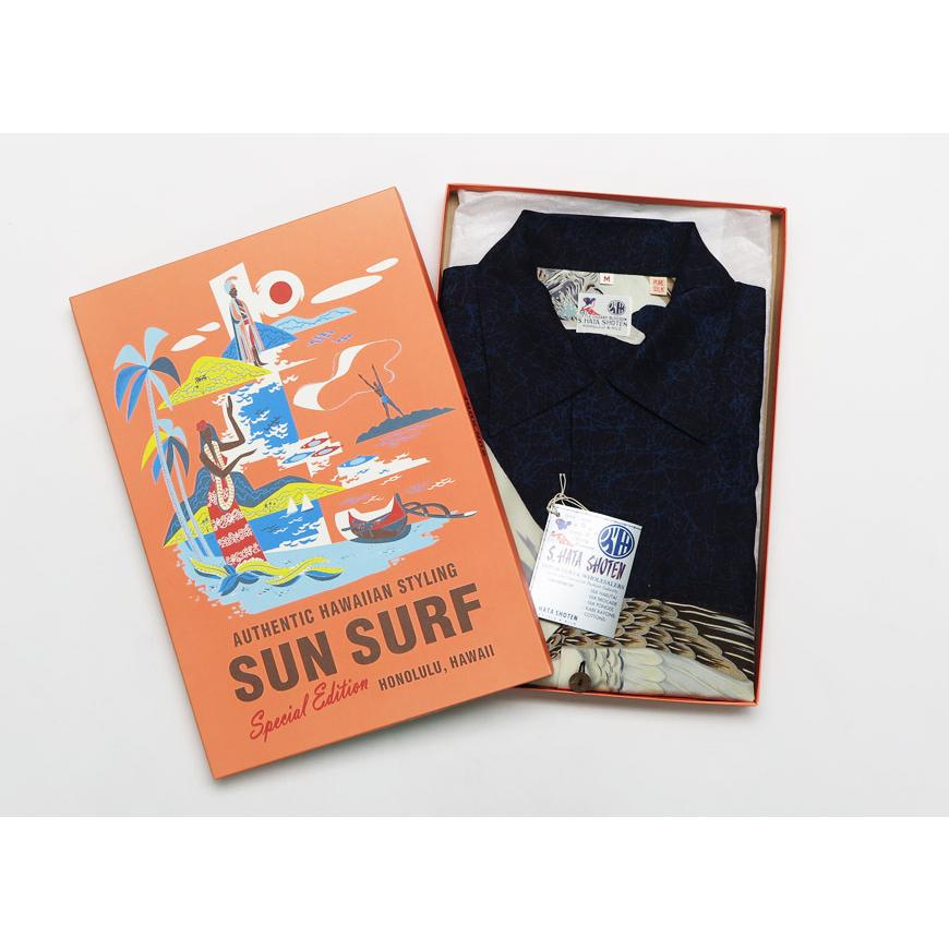 【2022年新春限定アイテム】 サンサーフ SUN SURF 半袖 シルク ハワイアンシャツ 「一富士二鷹三茄子 EAGLE ＆ Mt. FUJI」 S?ハタ商店 スペシャルエディション｜earthmarket1｜05