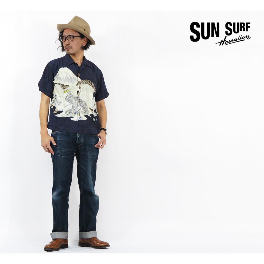 【2022年新春限定アイテム】 サンサーフ SUN SURF 半袖 シルク ハワイアンシャツ 「一富士二鷹三茄子 EAGLE ＆ Mt. FUJI」 S?ハタ商店 スペシャルエディション｜earthmarket1｜06