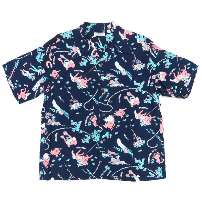 SUN SURF サンサーフ 半袖 レーヨン羽二重 ハワイアンシャツ 「PANIOLA
