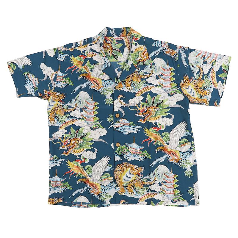 【Sun Surf】未使用 サンサーフ アロハシャツ L フィッシュ柄 SUN SURF サンサーフ スペシャルエディション 半袖 レーヨン壁縮緬