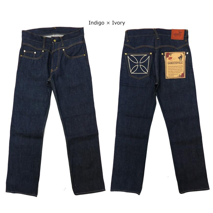 GANGSTERVILLE ギャングスタービル THUG DENIM "IRON CROSS" インディゴ 14oz デニム ジーンズ