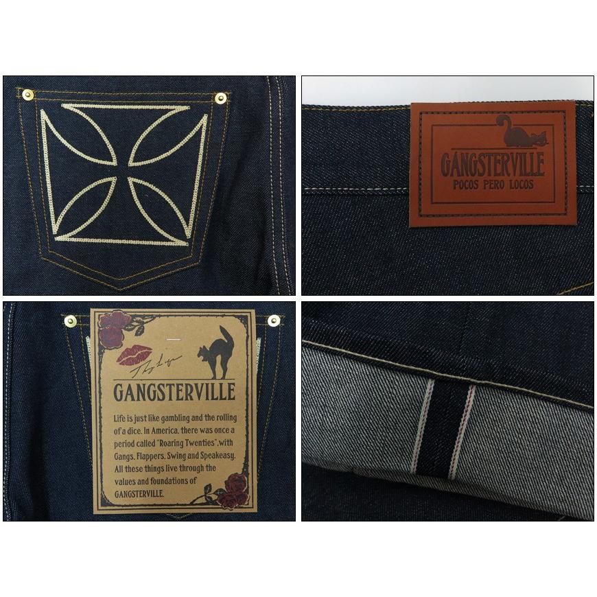 【美品】GANGSTERVILLE ギャングスタービル　アイアンクロス　赤耳 GANGSTERVILLE ギャングスタービル THUG DENIM 