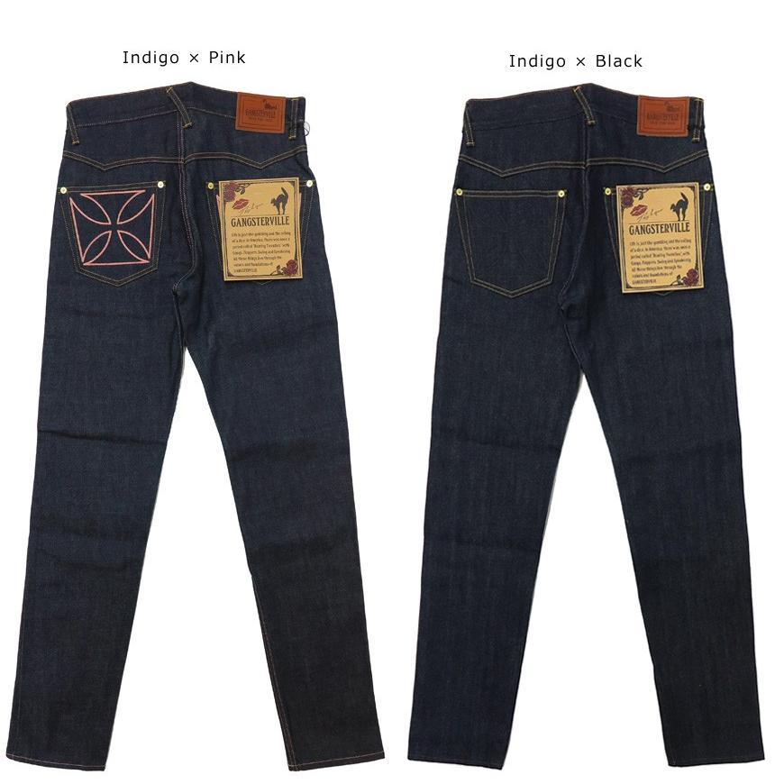 GANGSTERVILLE ギャングスタービル THUG DENIM SLIM "IRON CROSS" インディゴ 14oz デニム スリム ジーンズ アイアンクロス 刺繍｜earthmarket1｜11