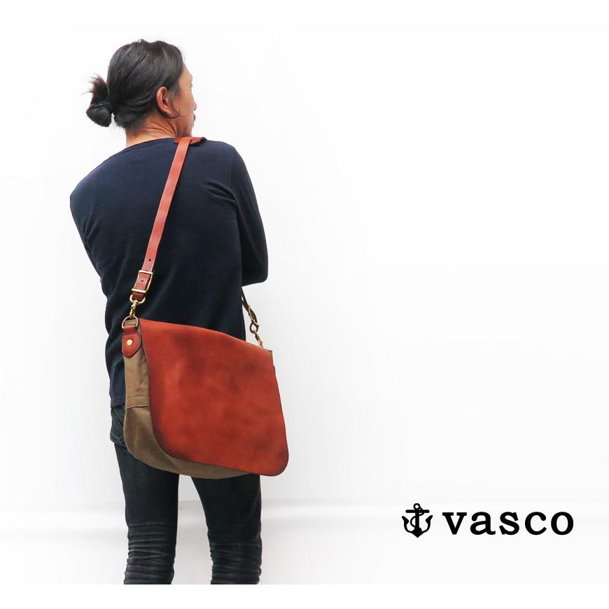 vasco（ヴァスコ） バスコ キャンバス×レザー メイルバッグ LARGE