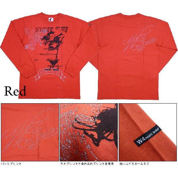 W4 ダブルフォー ラメプリント長袖Tシャツ NIGHT SURF : EARTH MARKET