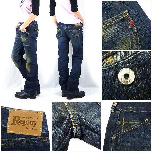 REPLAY リプレイ ローライズ・スリムストレートジーンズ(ジーパン・G ...