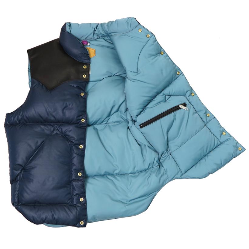 ウェアハウス WAREHOUSE ロッキーマウンテン フェザーベッド ROCKY MOUNTAIN FEATHERBED リップストップナイロン ダウンベスト ホースハイド レザーヨーク NYLON｜earthmarket1｜07