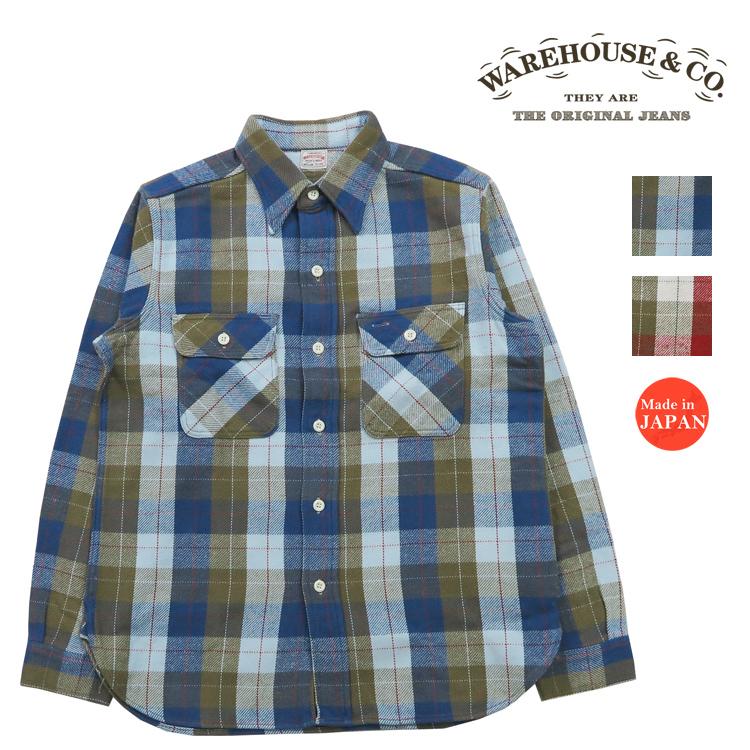 ウエアハウス　WAREHOUSE　ヘビーネルシャツ　メンズ　M 長袖　アメカジ WAREHOUSE（ウエアハウス） ウェアハウス フランネル シャツ 長袖