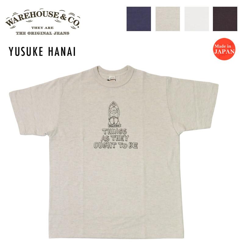 希少 名作 WAREHOUSE ウエアハウス ビリケンマン 初回生産 WAREHOUSE（ウエアハウス） ウェアハウス × 花井 祐介 プリント 半袖 T