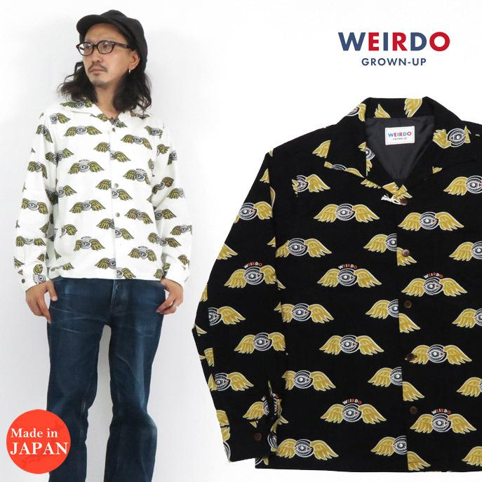 WEIRDO ウィアード プリントフランネル 長袖 オープンカラー WEIRDO ウィアード プリントフランネル 長袖 オープンカラー