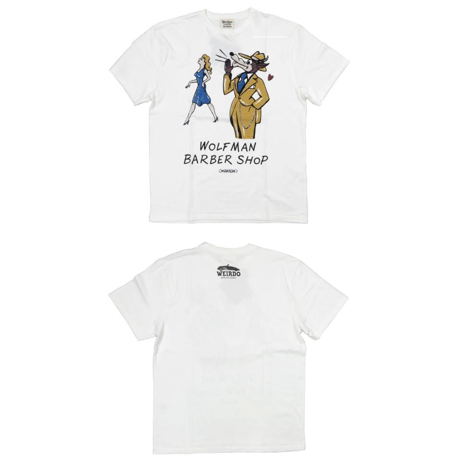 WOLFMAN×WEIRDO ウルフマン ウィアード 半袖 ヴィンテージ フロッキープリント Tシャツ BIG BAD WOLF - T-SHIRTS WRD-23-WM-01｜earthmarket1｜03