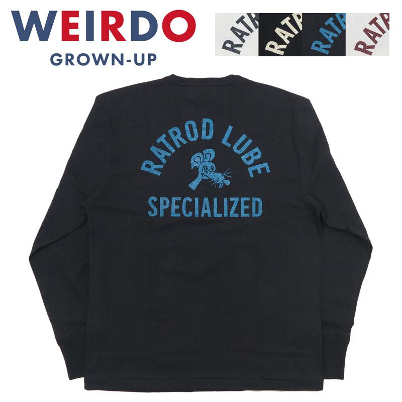 WEIRDO（ウィアード） 長袖 ヘンリーネック Tシャツ 胸ポケット 天竺