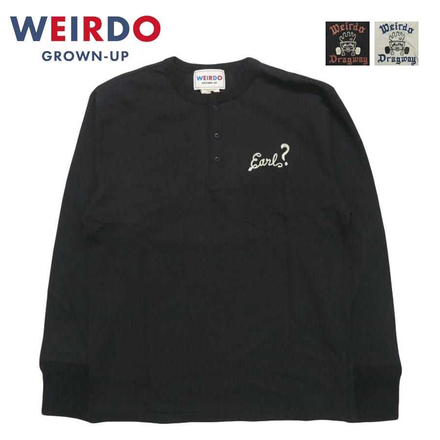WEIRDO（ウィアード） 長袖 ヘンリーネック Tシャツ FLAME GLAD HAND