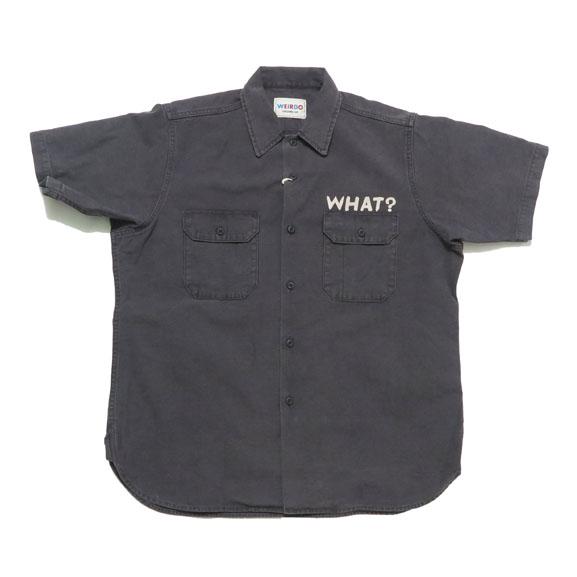 WEIRDO GROWN-UP 半袖シャツ ブラック WEIRDO（ウィアード） 半袖 ワークシャツ WHAT-ME WEIRDO? - S/S WORK