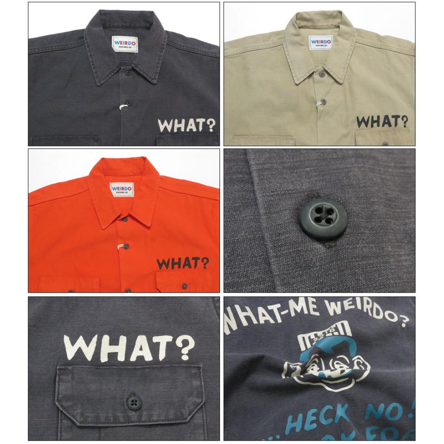 WEIRDO RACER ワークシャツ 半袖　グレー WEIRDO（ウィアード） 半袖 ワークシャツ WHAT-ME WEIRDO? - S/S WORK