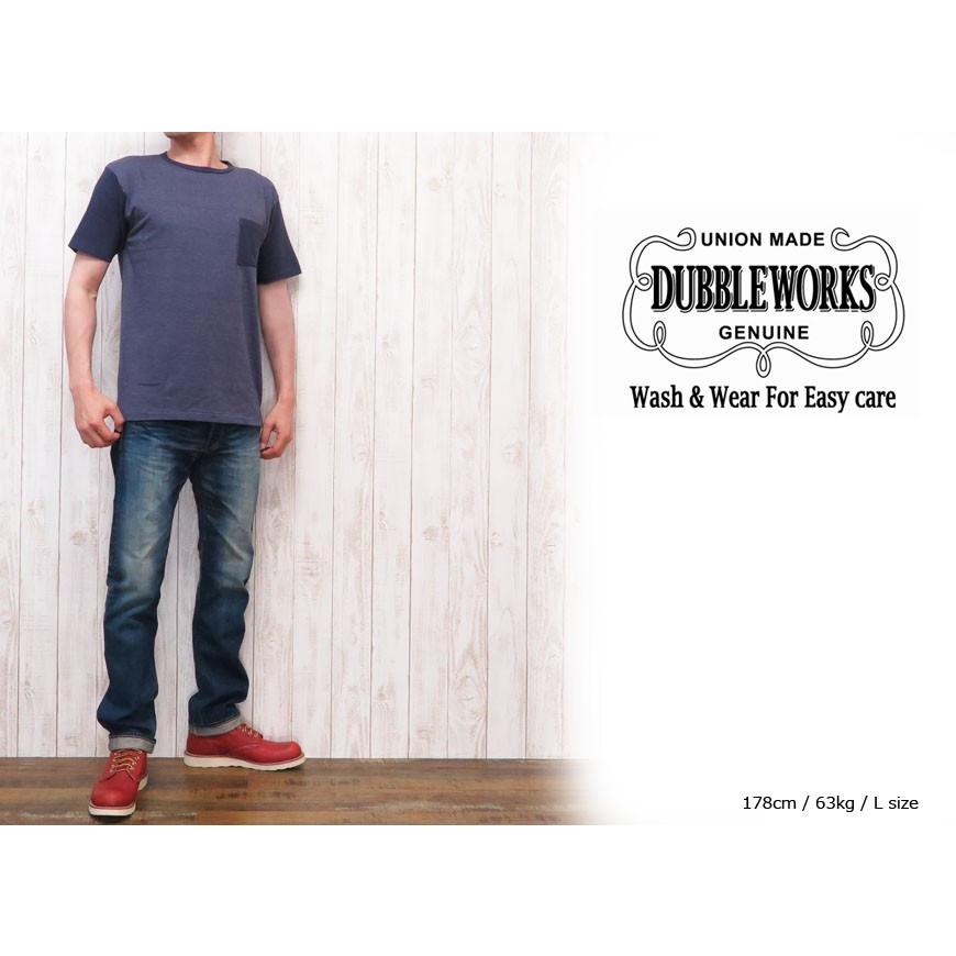 DUBBLEWORKS（ダブルワークス） Tシャツ 半袖 クルーネック ヘザー