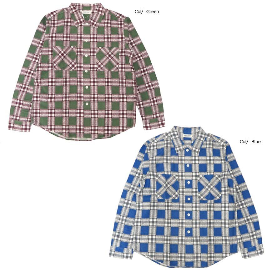 DUBBLEWORKS（ダブルワークス） フランネルシャツ 長袖 プリント