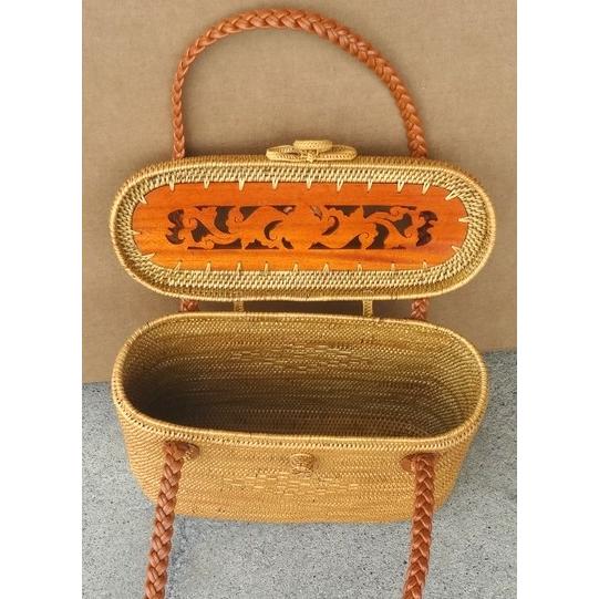 アタバッグ／No.09】〜バリ島のかごバッグ〜〈ハンドバッグ レザー