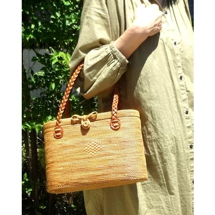 アタバッグ／No.09】〜バリ島のかごバッグ〜〈ハンドバッグ レザー