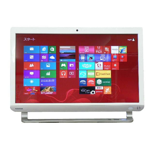 東芝 デスクトップパソコン 中古パソコン D713/T7 ホワイト デスクトップ 一体型 本体 Windows8 Core i7 ブルーレイ 地デジ/BS/CS 8GB/2TBの画像