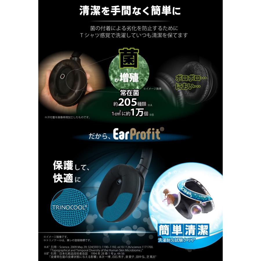 EarProfit 1 新開発【M55】ヘッドホンカバーmade in JAPAN 30日保証 ／ イヤーパッドカバー　さらさら 消臭｜eartouch｜08
