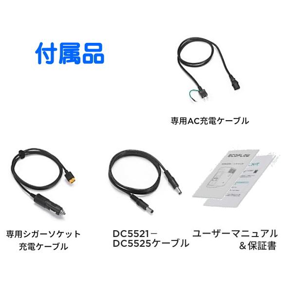 ECOFLOW ポータブル電源  2 MAX 充電ケーブル等付属品完備 ECOFLOW EcoFlow DELTA2 MAX 出力2000W 2048Wh 23kg エコフロー 5年