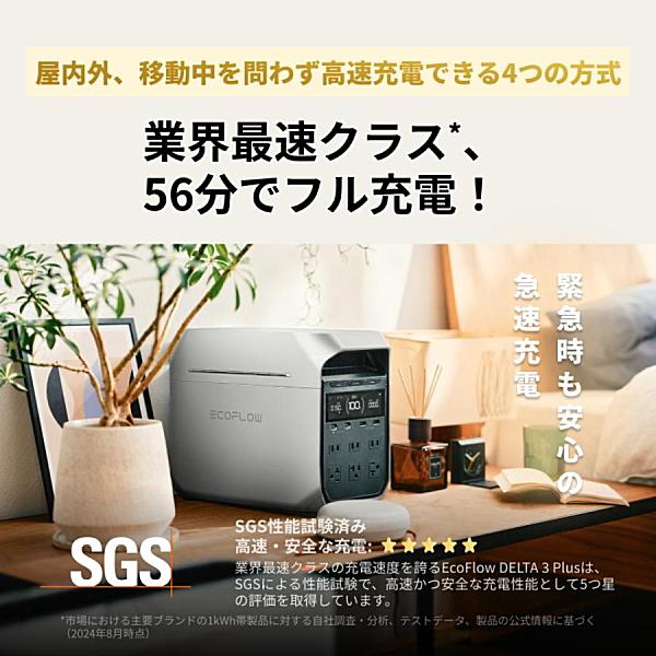 ECOFLOW EcoFlow DELTA3 PLUS 出力1500W 1024Wh 12.5kg エコフロー 5年