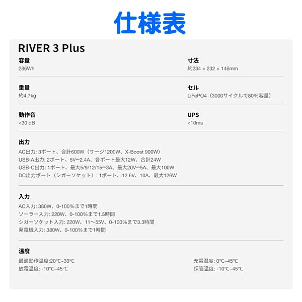 ECOFLOW EcoFlow RIVER3 Max Plus 出力600W 858Wh 10.5kg 5年保証
