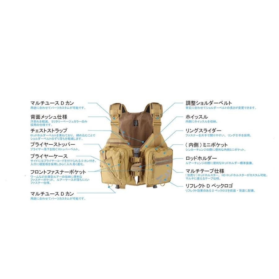 ダイワ(DAIWA) ライトフロートゲームベスト ミリタリーベージュ フリー DF-6421 ミリタリーベージュ フリー DF