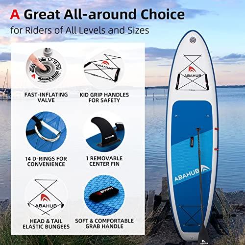 Abahub sup ボード インフレータブル パドルボード 長320cm 幅78cm 厚15cm 耐荷重量150kg 調整可能なパドル付き ブ ブルー