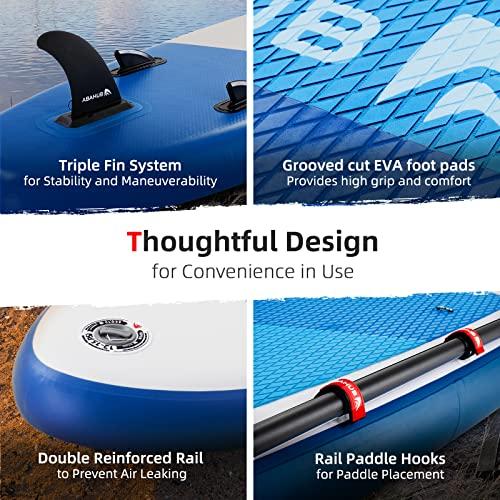 Abahub sup ボード インフレータブル パドルボード 長320cm 幅78cm 厚15cm 耐荷重量150kg 調整可能なパドル付き ブ ブルー