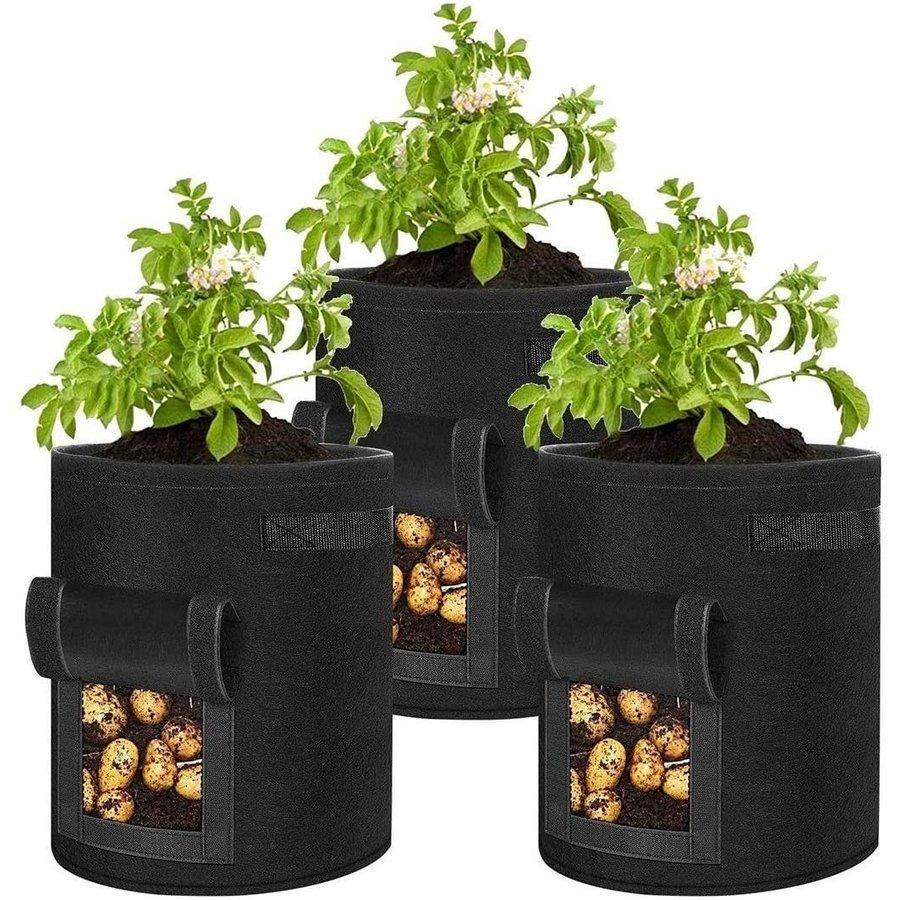 限定モデル 植え袋 プランター 不織布鉢 植木鉢 取っ手付き 植物育成 植木ポット 栽培バッグ 園芸用 ガーデン 園芸 家庭園芸 野菜栽培 発育促進 野菜 3個セット Wantannas Go Id