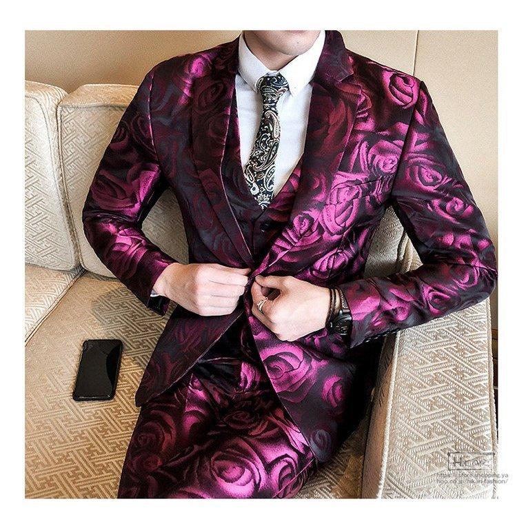 21年製 新品 スーツ スタイリッシュ 合唱 パーティー 結婚式 ステージ衣装 演奏会 演出服 舞台着 スーツセット 花柄 メンズ カジュアル スーツ サイズ 2xl Clipecoturismo Tur Br