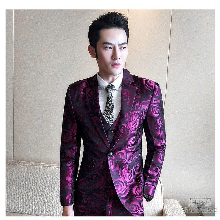 21年製 新品 スーツ スタイリッシュ 合唱 パーティー 結婚式 ステージ衣装 演奏会 演出服 舞台着 スーツセット 花柄 メンズ カジュアル スーツ サイズ 2xl Clipecoturismo Tur Br