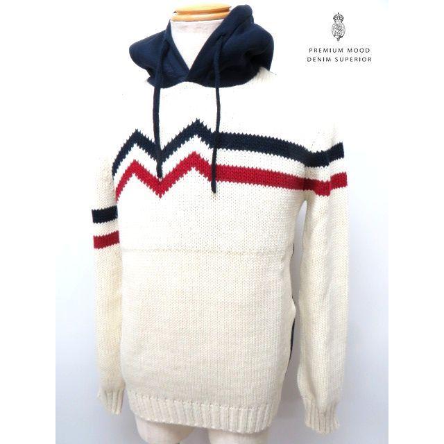 P.M.D.S. PREMIUM MOOD DENIM SUREROR メンズ トリコロール ニット  