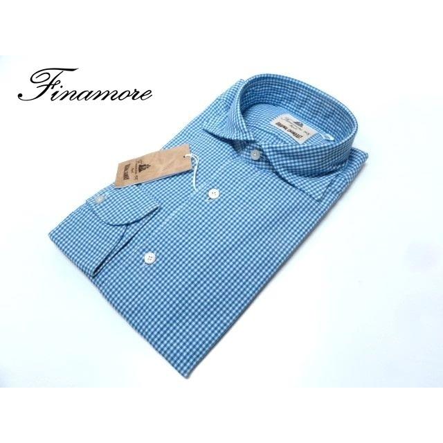 新作 フィナモレ 春夏 Finamoreチェックシャツオシャレアイテムにいかがですか ｆｉｎａｍｏｒｅ ブルー Ge P55 01 Simone 春夏新作 チェック柄シャツ コットン メンズ シャツ カジュアルシャツ Dagl Tg