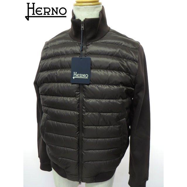 HERNO（ヘルノ） メンズ パネルダウン ジップアップ ジャケット 秋冬新作 / JP000109U-50041-8993 ブラウン ...