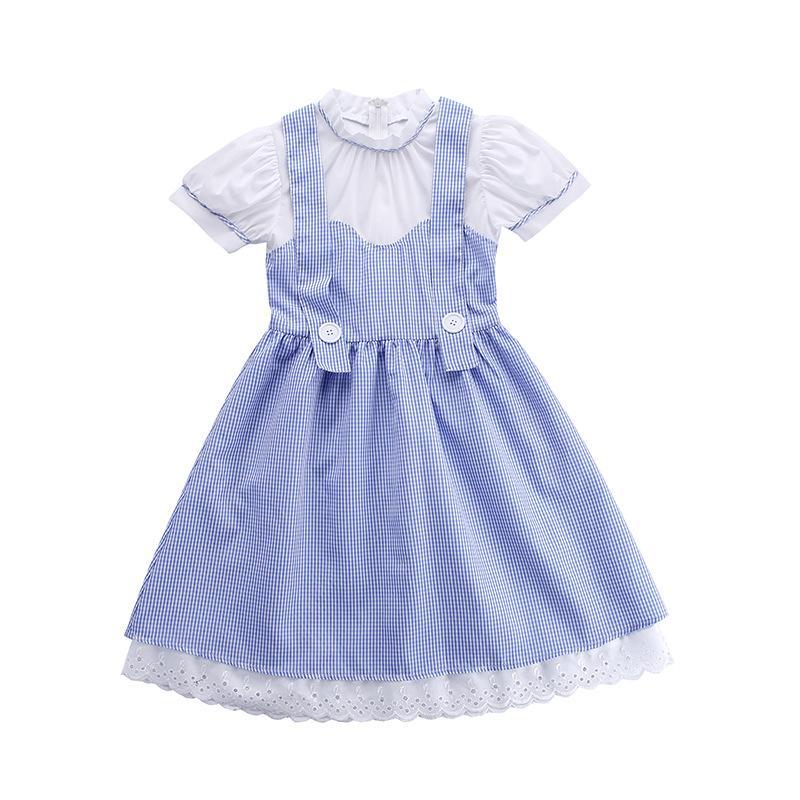 ハロウィン ドロシー風 オズの魔法使い Dorothy 童話 S-XL ワンピース キッズ 子供用 コスプレ衣装｜east-st｜05