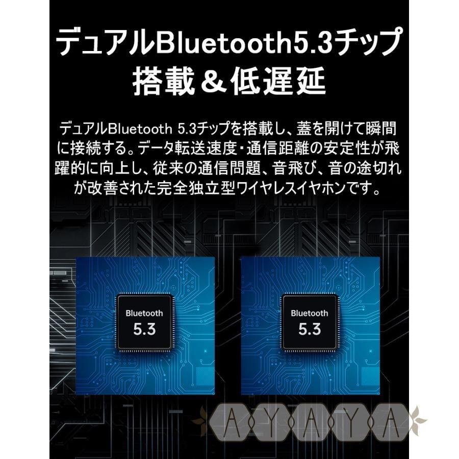 イヤホン ワイヤレス iphone bluetooth5.3 通話 片耳 耳掛け 骨伝導 Android 防水 両耳 スポーツ 空気伝導 軽量 立体音響 大容量充電ケース｜east-st｜10