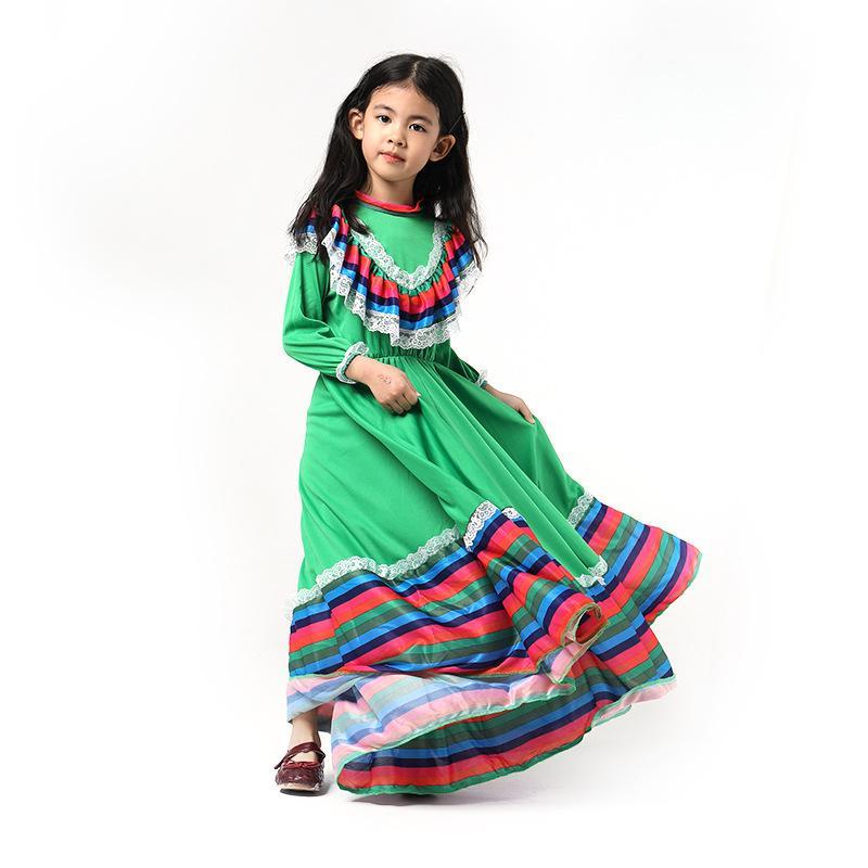 ハロウィンコスチューム 子供 メキシコ民族舞ダンス衣装 女の子亡霊節パーティー舞台演出服｜east-st｜02