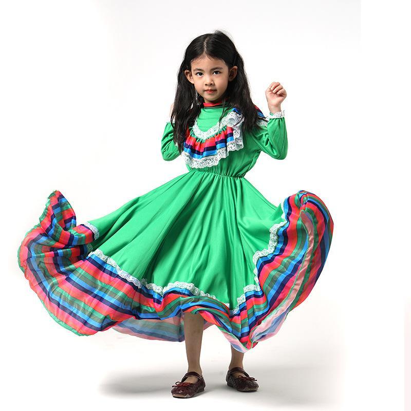ハロウィンコスチューム 子供 メキシコ民族舞ダンス衣装 女の子亡霊節パーティー舞台演出服｜east-st｜04