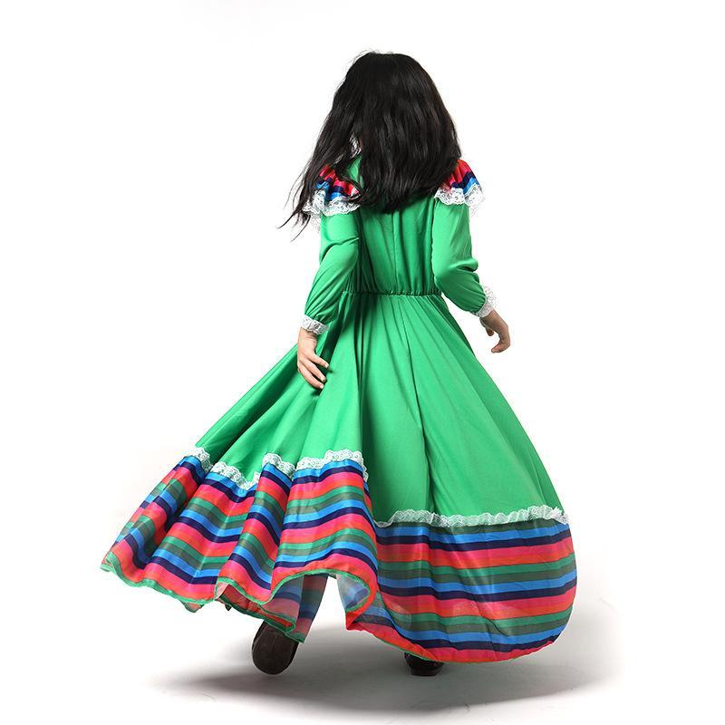 ハロウィンコスチューム 子供 メキシコ民族舞ダンス衣装 女の子亡霊節パーティー舞台演出服｜east-st｜06